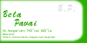 bela pavai business card